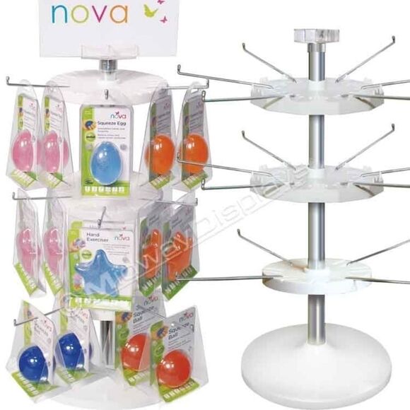 Countertop Spinner Display White and silver for Jewelry or Crafts or more NEW - Picture 1 of 5